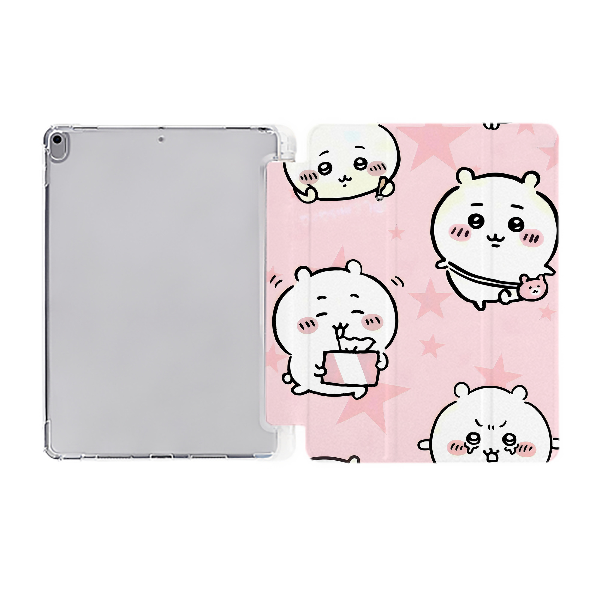 （画像用） ちいかわ Chii-kawa IPad ケース ペン収納付き 三つ折りスタンド PUレザー×シリコン 対応機種9.5/10.5/10.9インチ